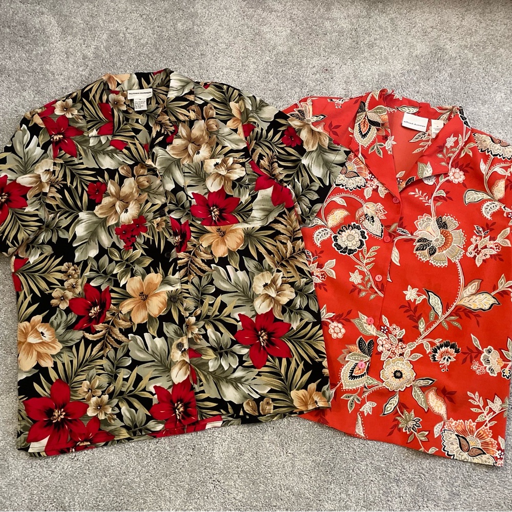 Alfred Dunner 14 Hawaiian Floral Button-Down Shirts